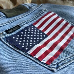 Harley-Davidson Blue Jeans with American Flag Patch